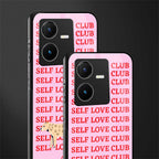 self love club back phone cover | glass case for vivo y22