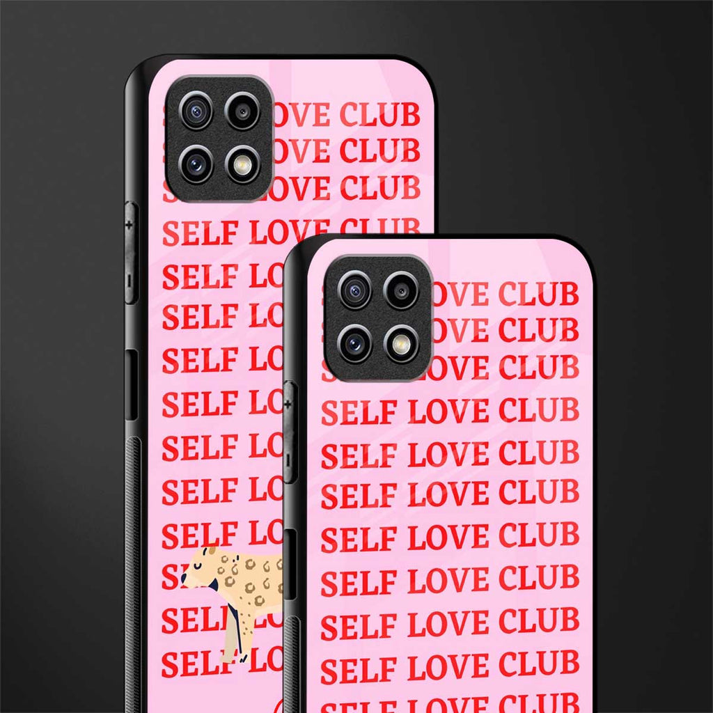 self love club back phone cover | glass case for samsung galaxy f42