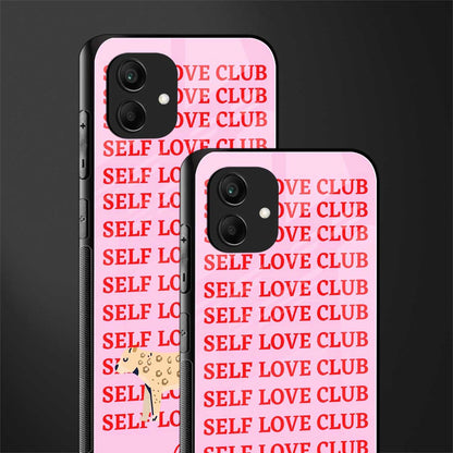 self love club back phone cover | glass case for samsung galaxy a04