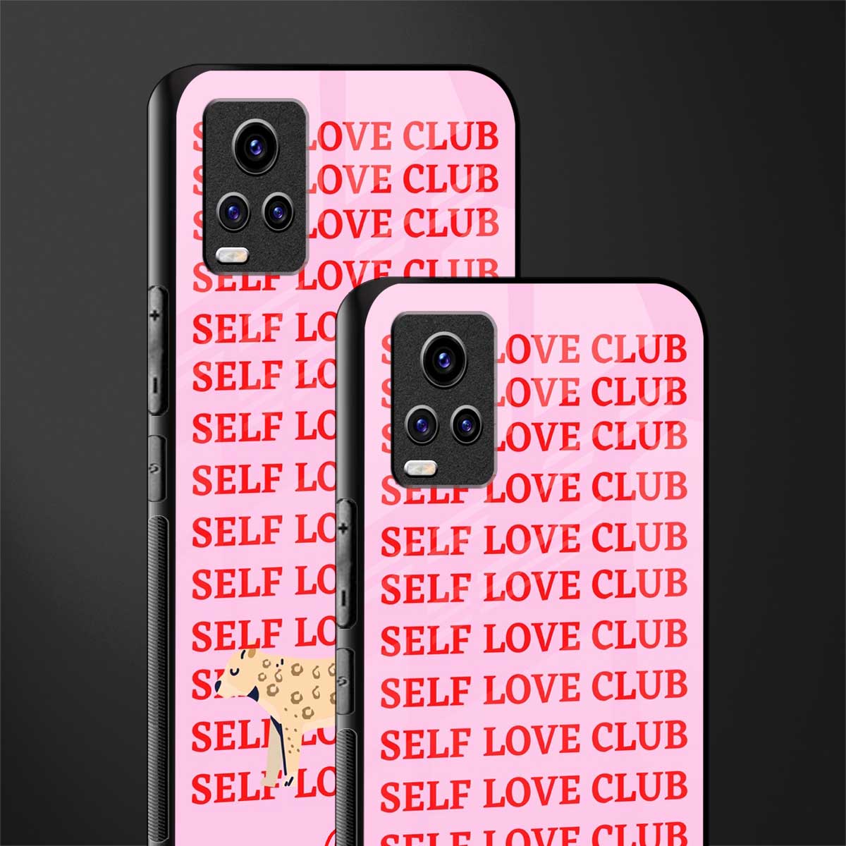 self love club back phone cover | glass case for vivo v21e 4g