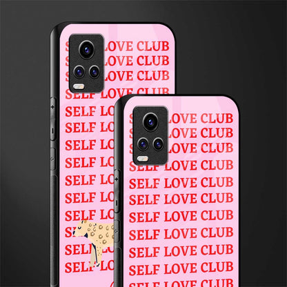 self love club back phone cover | glass case for vivo v21e 4g