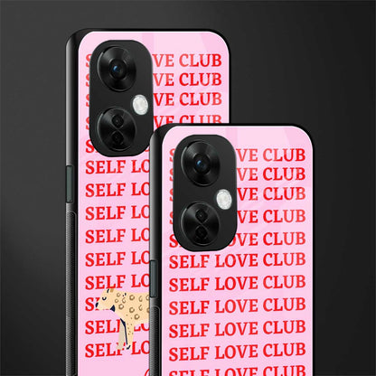 self love club back phone cover | glass case for oneplus nord ce 3 lite