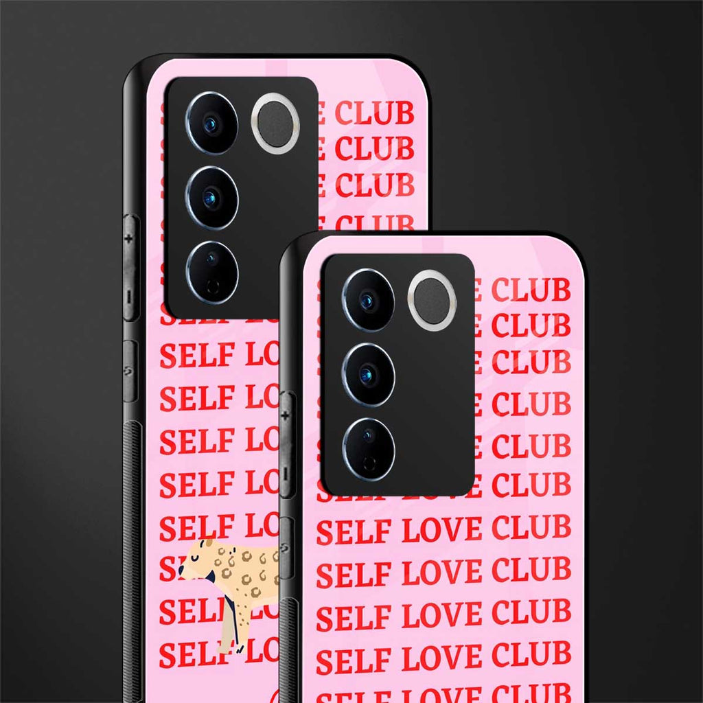 self love club back phone cover | glass case for vivo v27 pro 5g