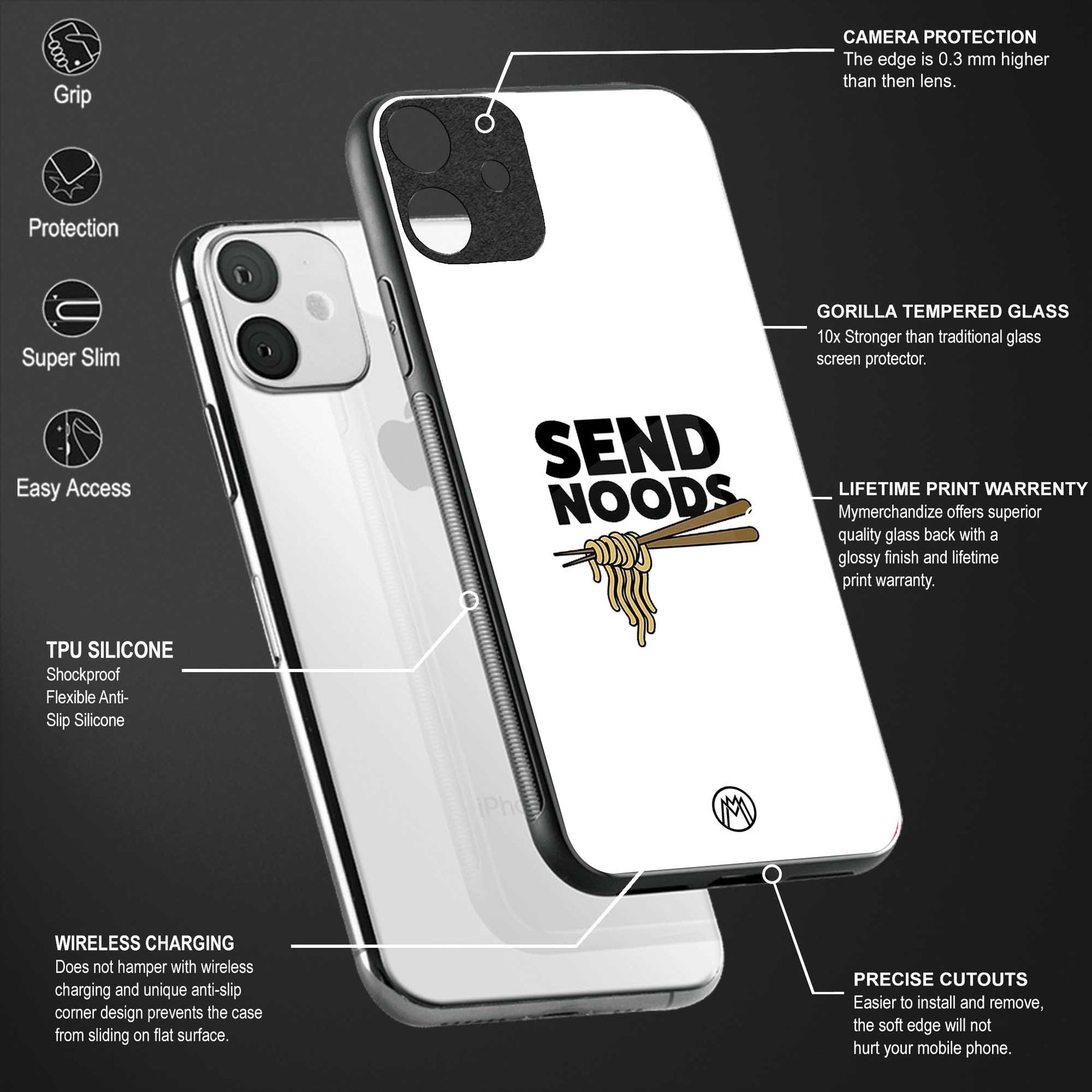 send noods back phone cover | glass case for vivo v25 pro 5g