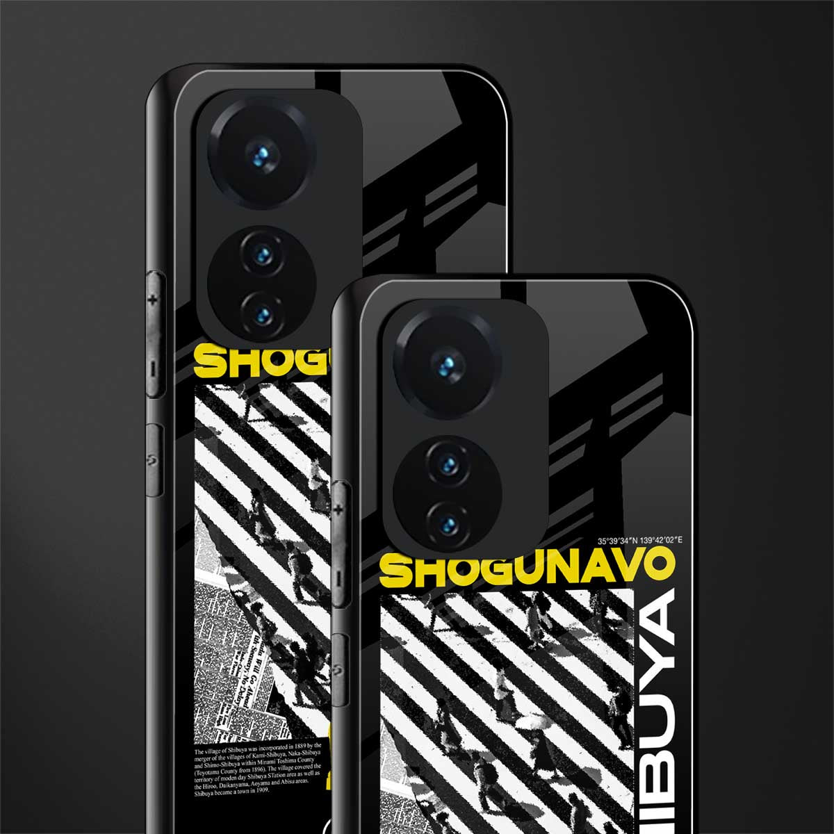 shogunavo shibuya back phone cover | glass case for vivo t1 44w 4g