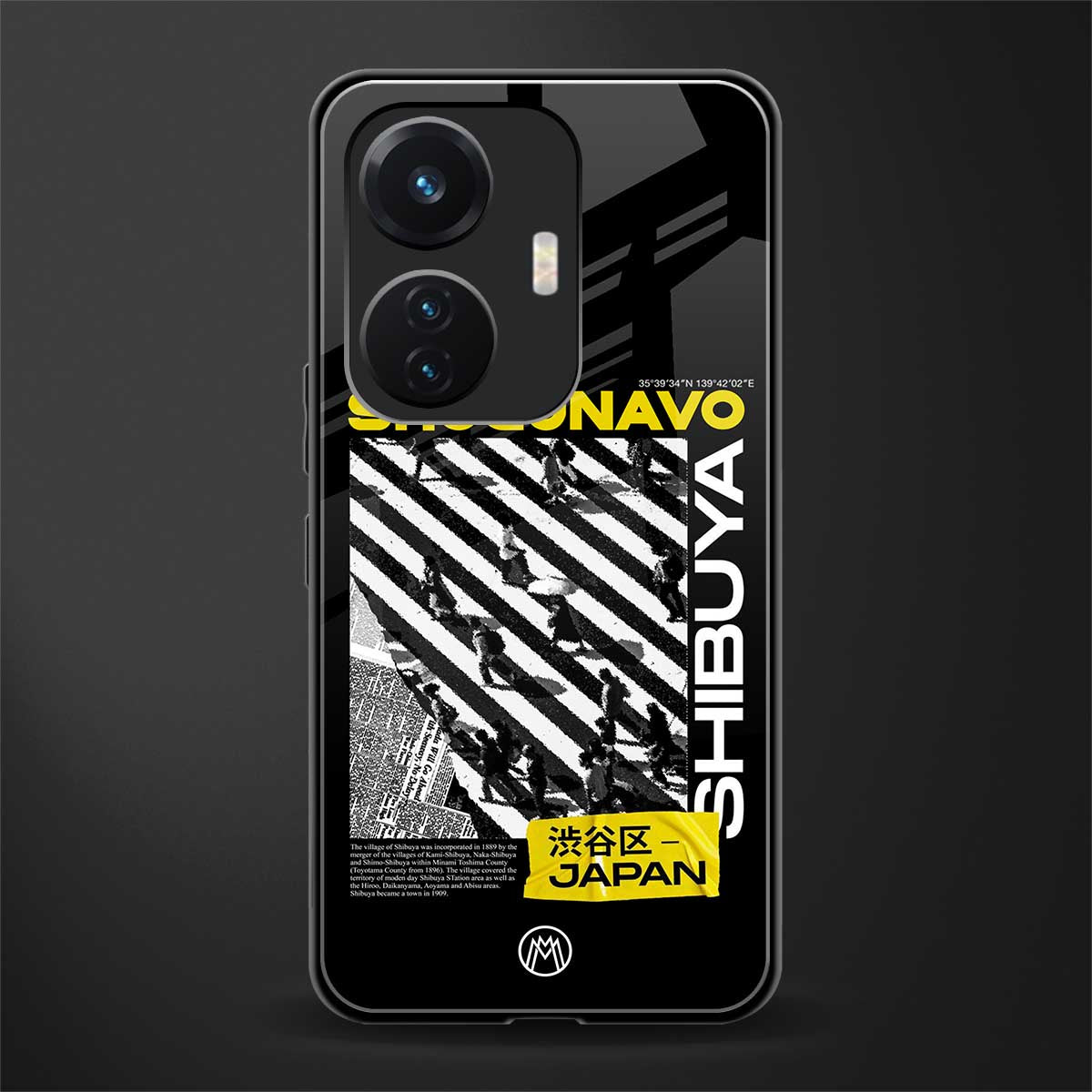 shogunavo shibuya back phone cover | glass case for vivo t1 44w 4g