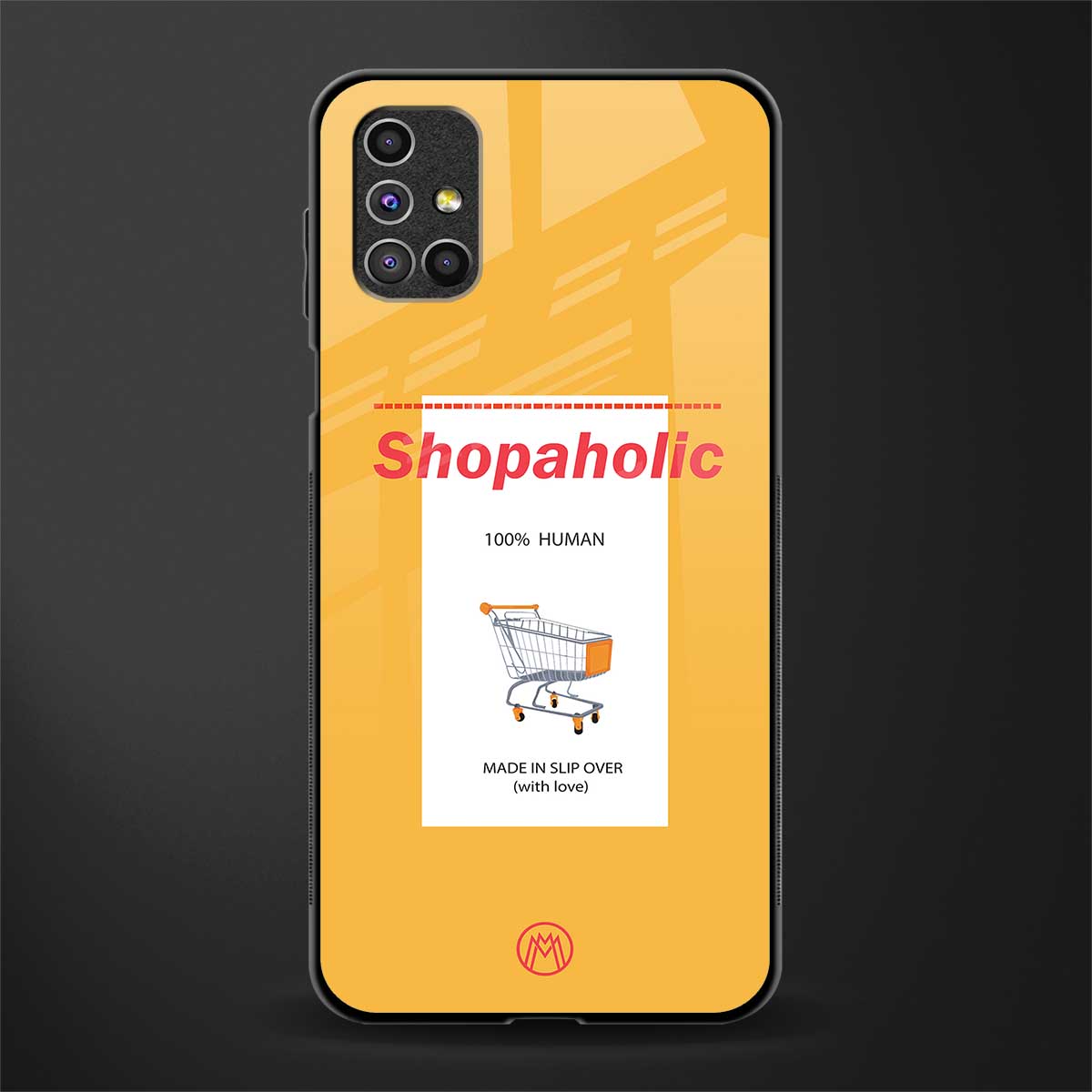 shopaholic glass case for samsung galaxy m51 image