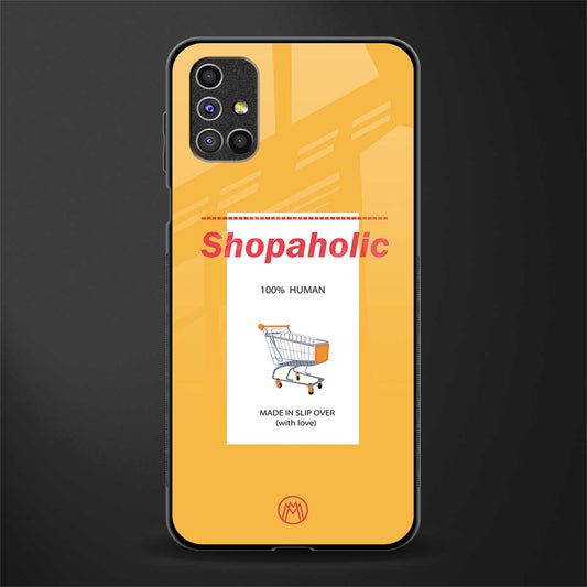 shopaholic glass case for samsung galaxy m31s image