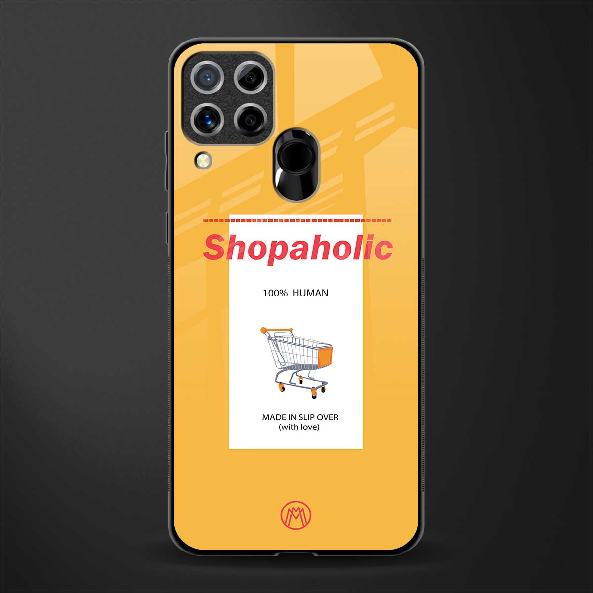 shopaholic glass case for realme c15 image