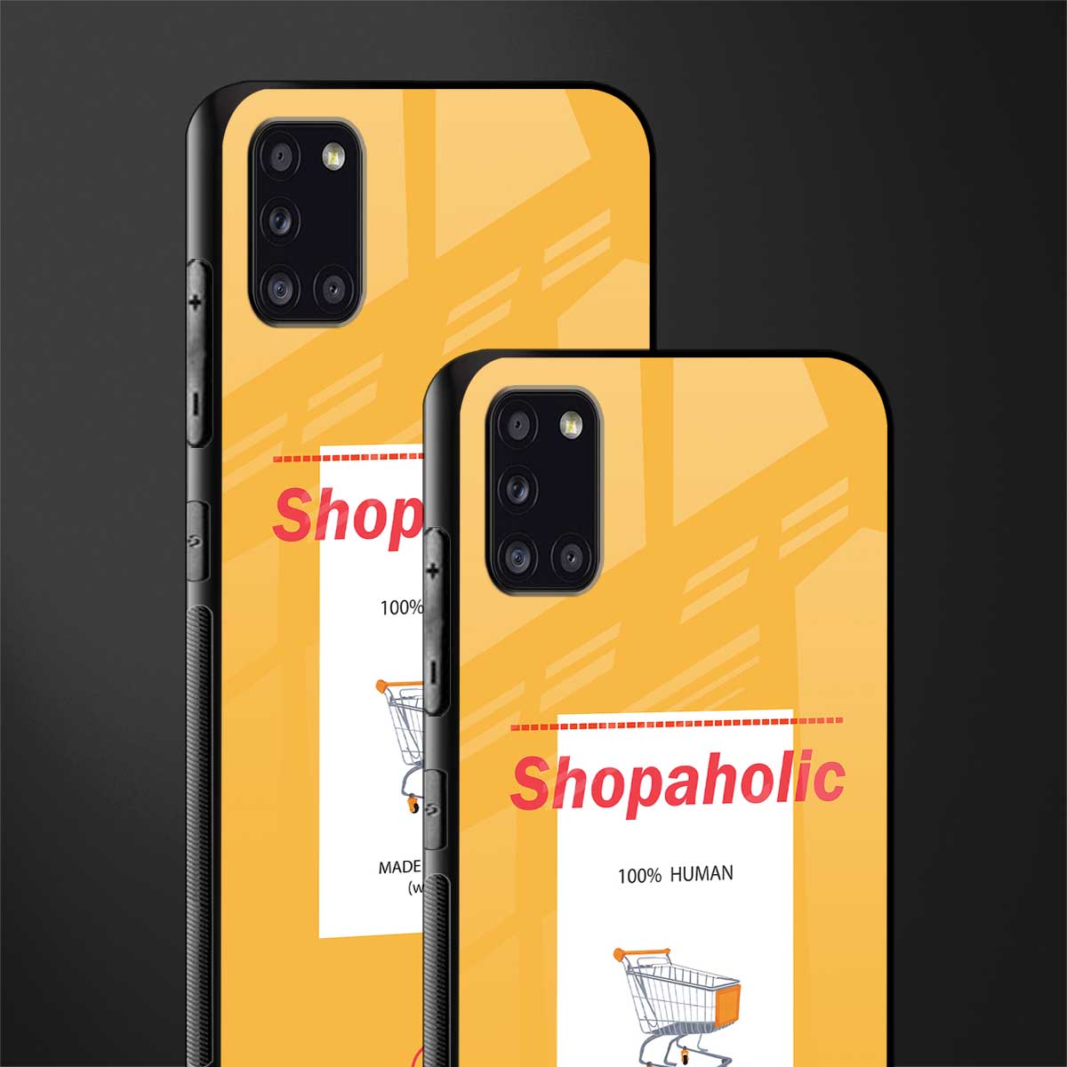 shopaholic glass case for samsung galaxy a31 image-2