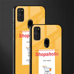 shopaholic glass case for samsung galaxy m21 image-2