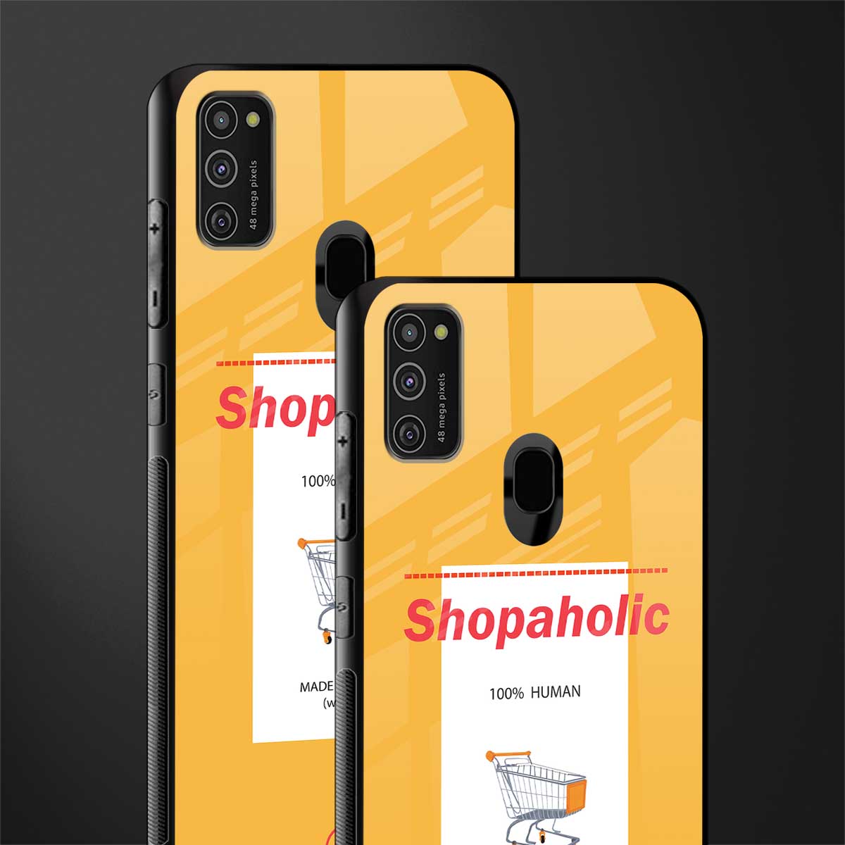 shopaholic glass case for samsung galaxy m21 image-2