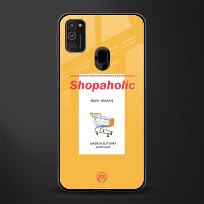 shopaholic glass case for samsung galaxy m21 image