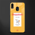 shopaholic glass case for samsung galaxy a20 image