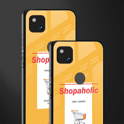 shopaholic back phone cover | glass case for google pixel 4a 4g