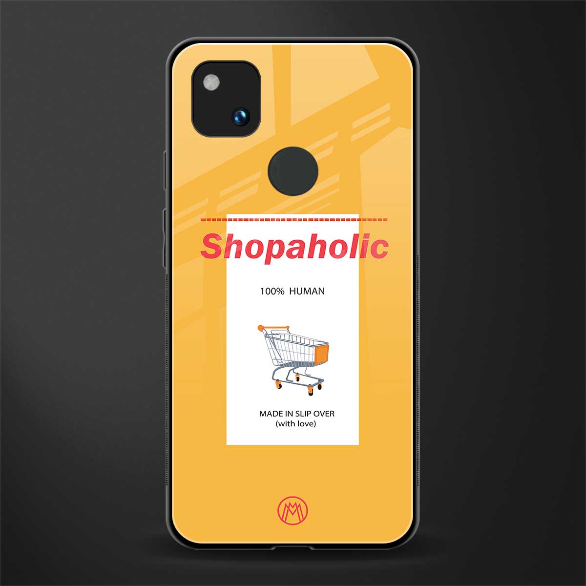 shopaholic back phone cover | glass case for google pixel 4a 4g