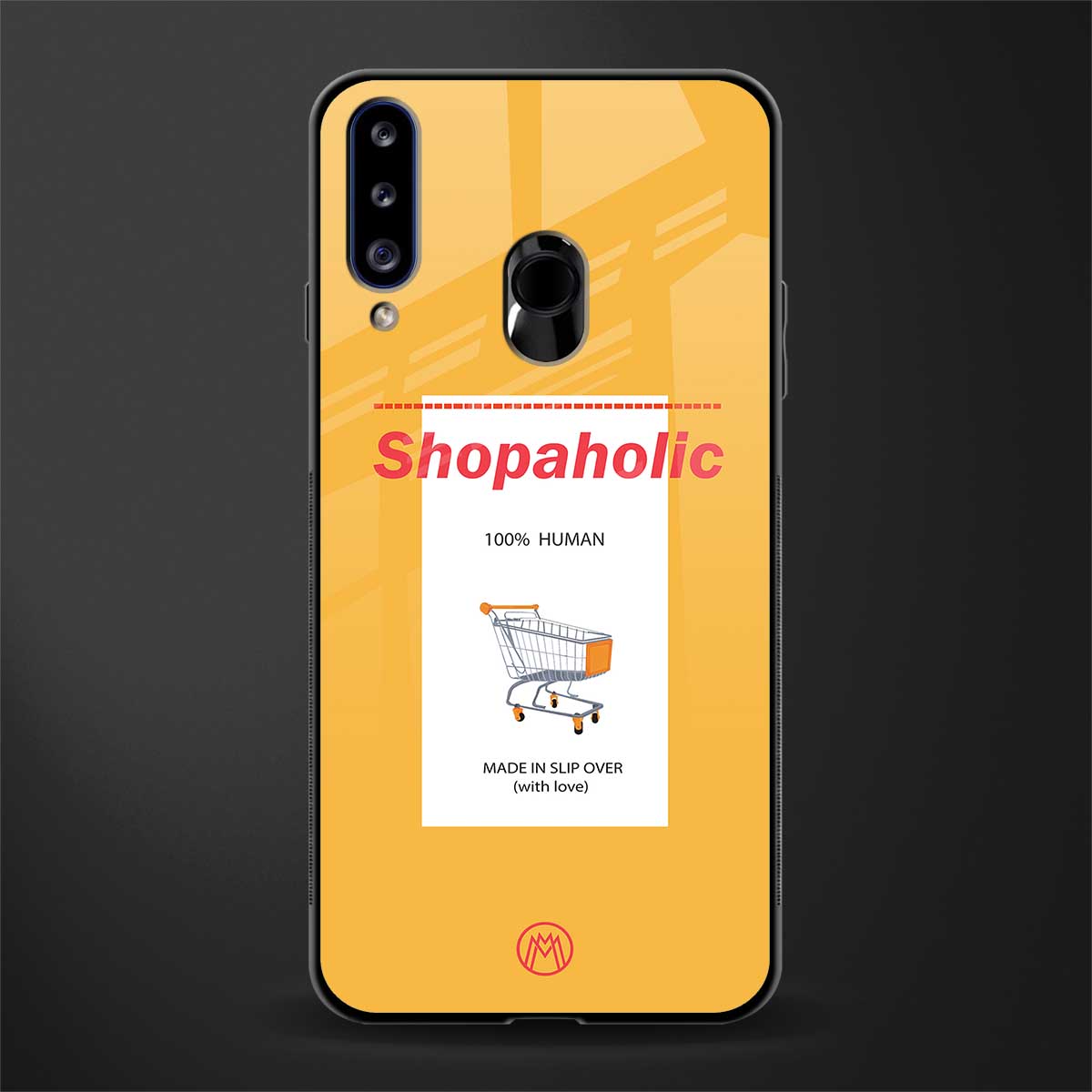 shopaholic glass case for samsung galaxy a20s image