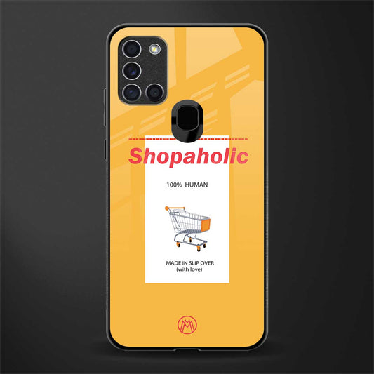 shopaholic glass case for samsung galaxy a21s image