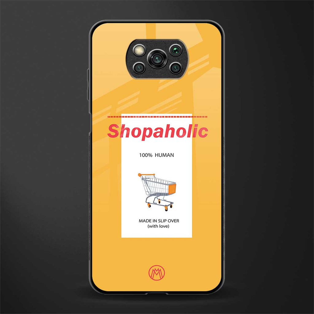 shopaholic glass case for poco x3 image