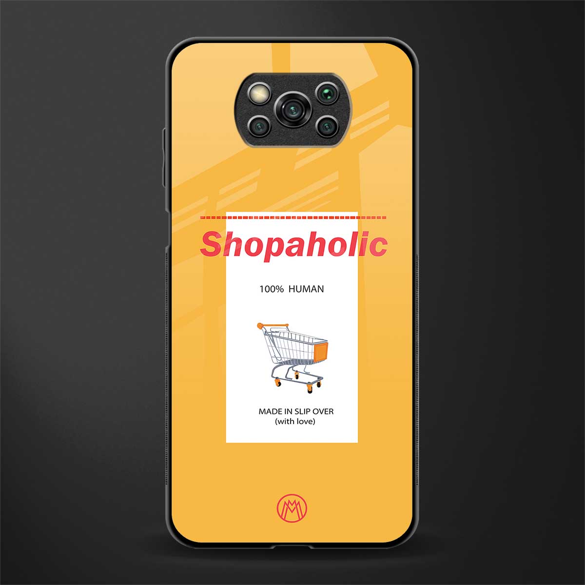 shopaholic glass case for poco x3 image