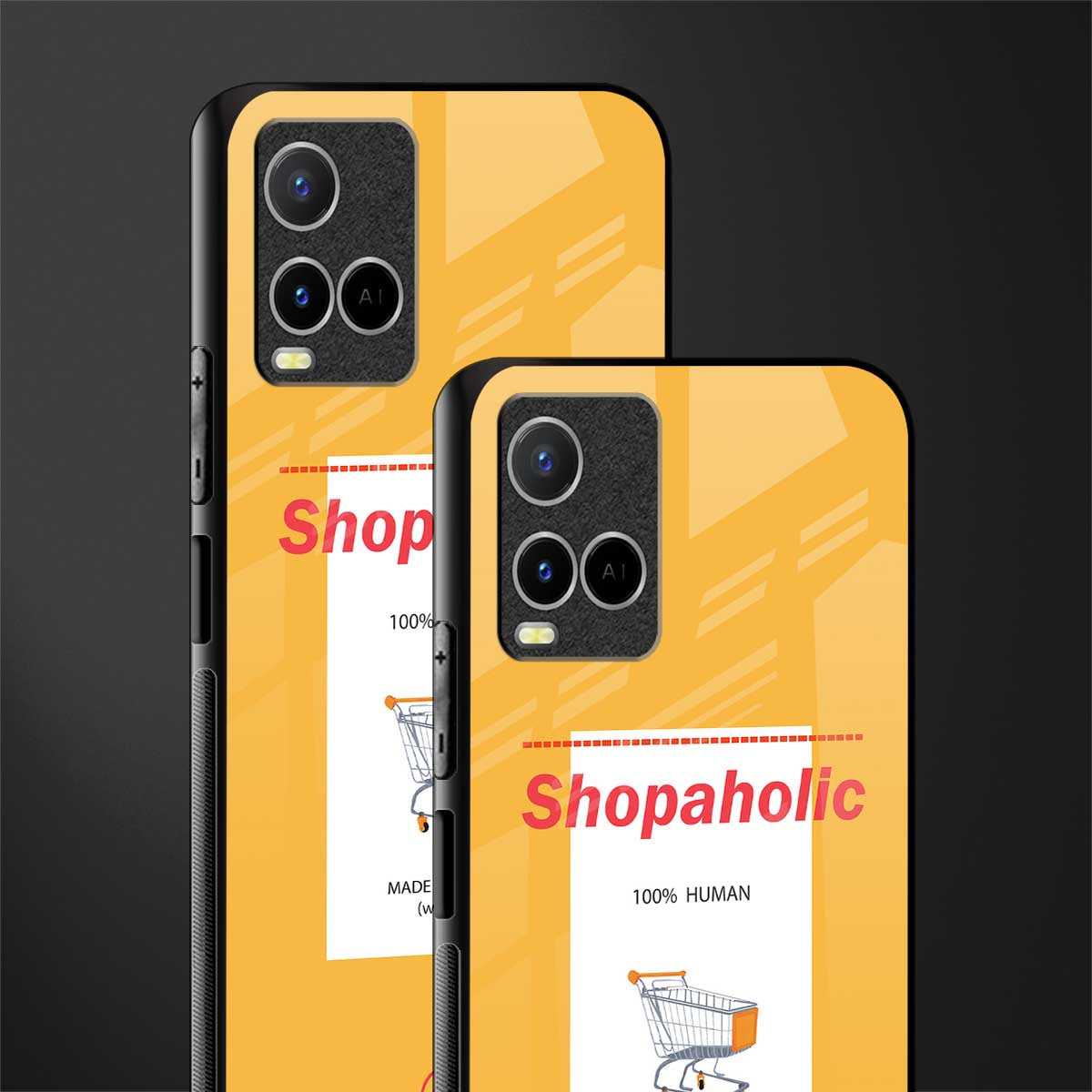 shopaholic glass case for vivo y21s image-2