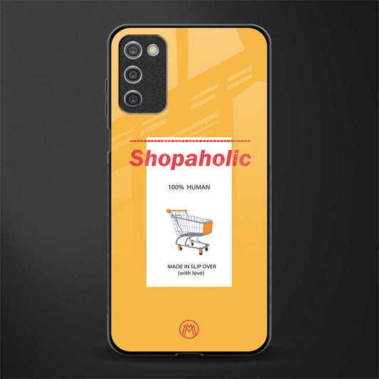 shopaholic glass case for samsung galaxy a03s image