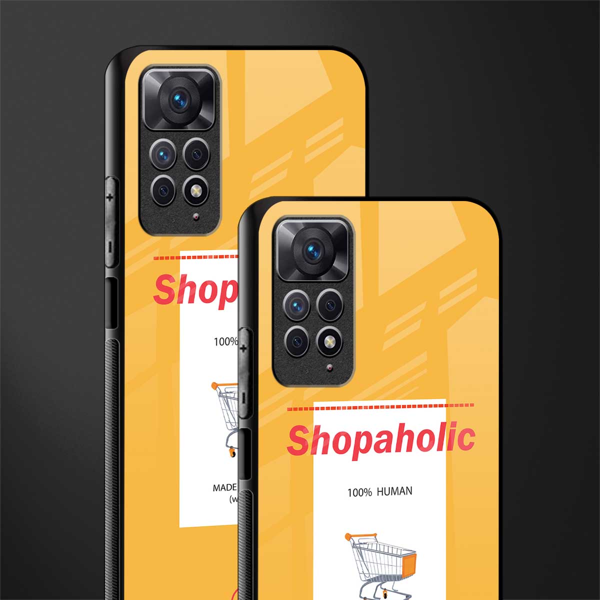 shopaholic back phone cover | glass case for redmi note 11 pro plus 4g/5g