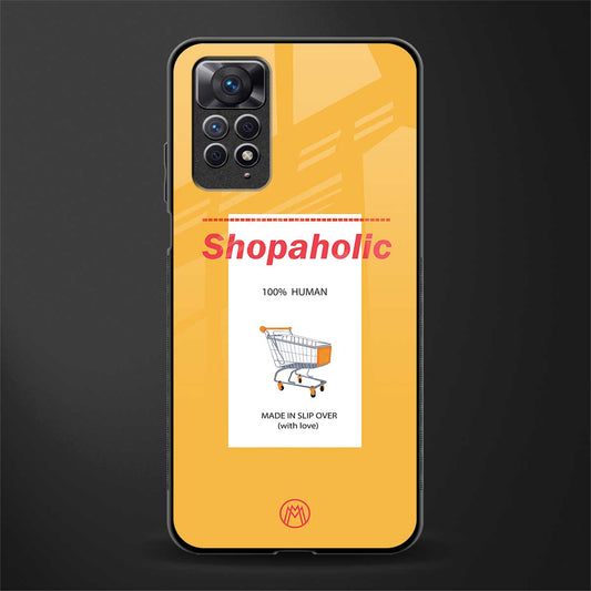 shopaholic back phone cover | glass case for redmi note 11 pro plus 4g/5g