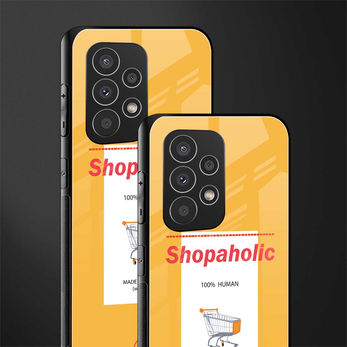 shopaholic back phone cover | glass case for samsung galaxy a73 5g