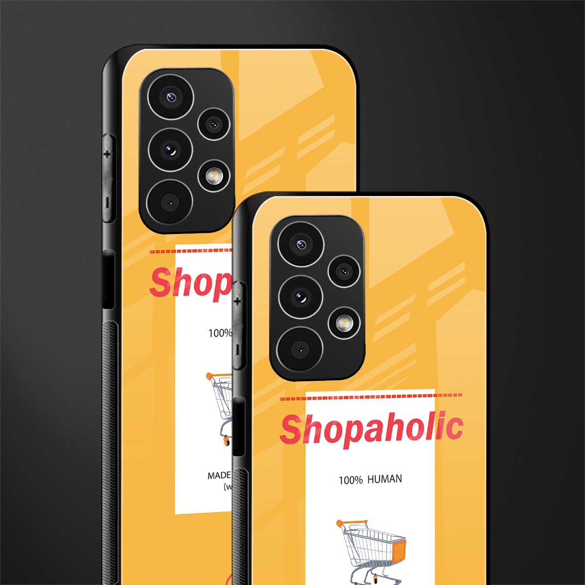 shopaholic back phone cover | glass case for samsung galaxy a13 4g