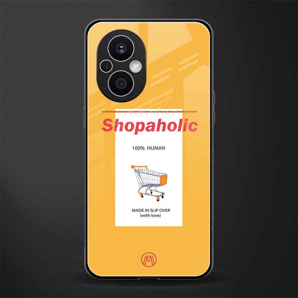 shopaholic back phone cover | glass case for oppo f21 pro 5g