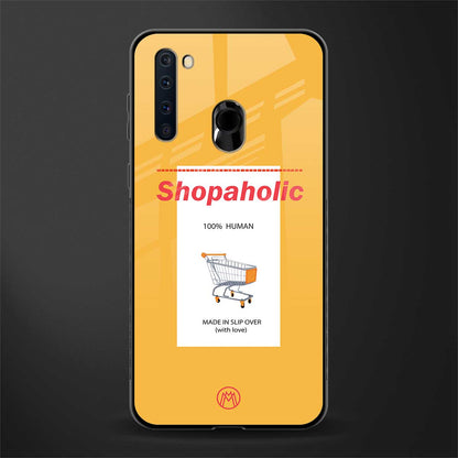 shopaholic glass case for samsung a21 image