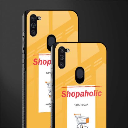 shopaholic glass case for samsung galaxy m11 image-2