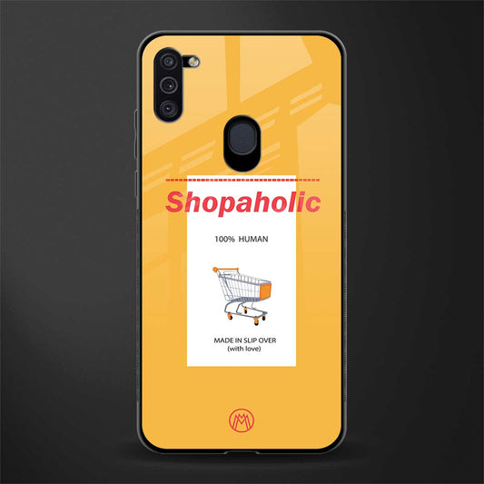 shopaholic glass case for samsung galaxy m11 image