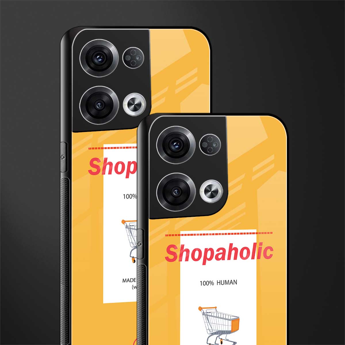 shopaholic back phone cover | glass case for oppo reno 8