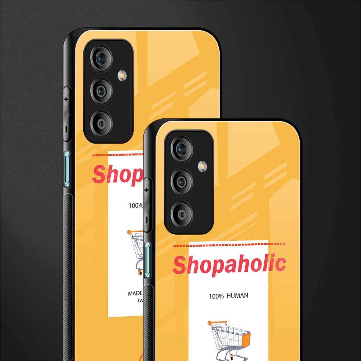 shopaholic back phone cover | glass case for samsung galaxy f23 5g