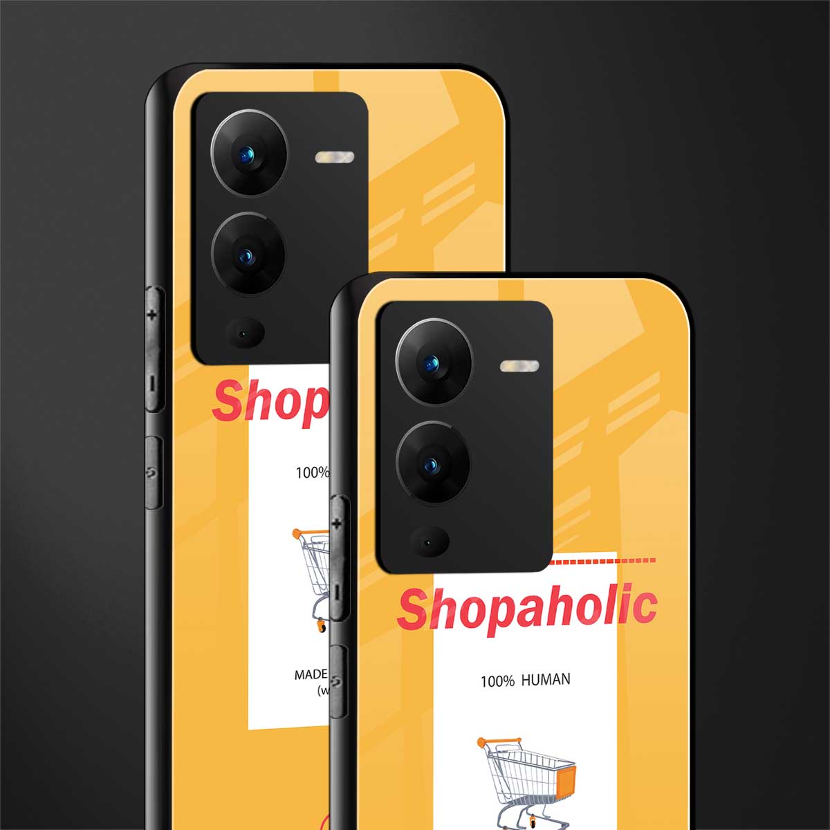 shopaholic back phone cover | glass case for vivo v25 pro 5g