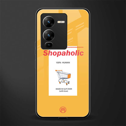 shopaholic back phone cover | glass case for vivo v25 pro 5g