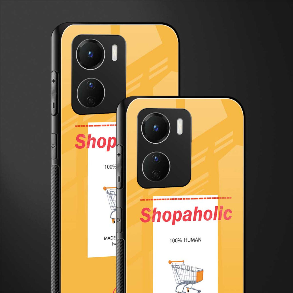 shopaholic back phone cover | glass case for vivo y16