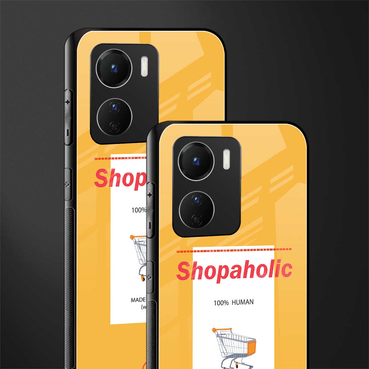 shopaholic back phone cover | glass case for vivo y16
