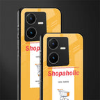 shopaholic back phone cover | glass case for vivo y22