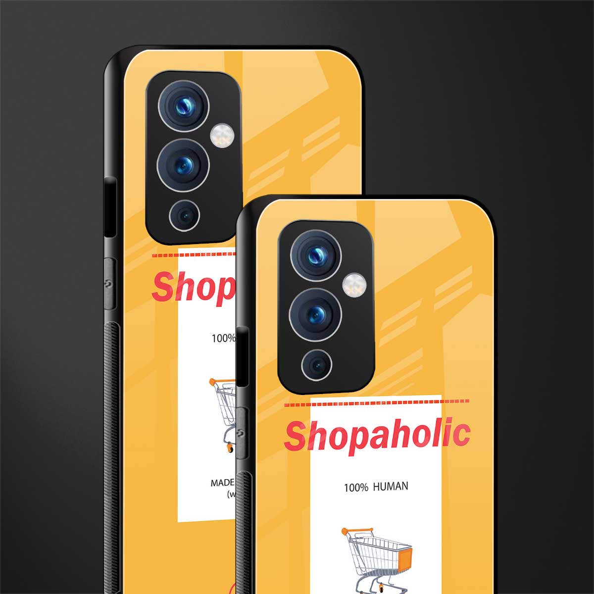 shopaholic back phone cover | glass case for oneplus 9