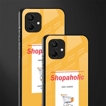 shopaholic back phone cover | glass case for samsung galaxy a04