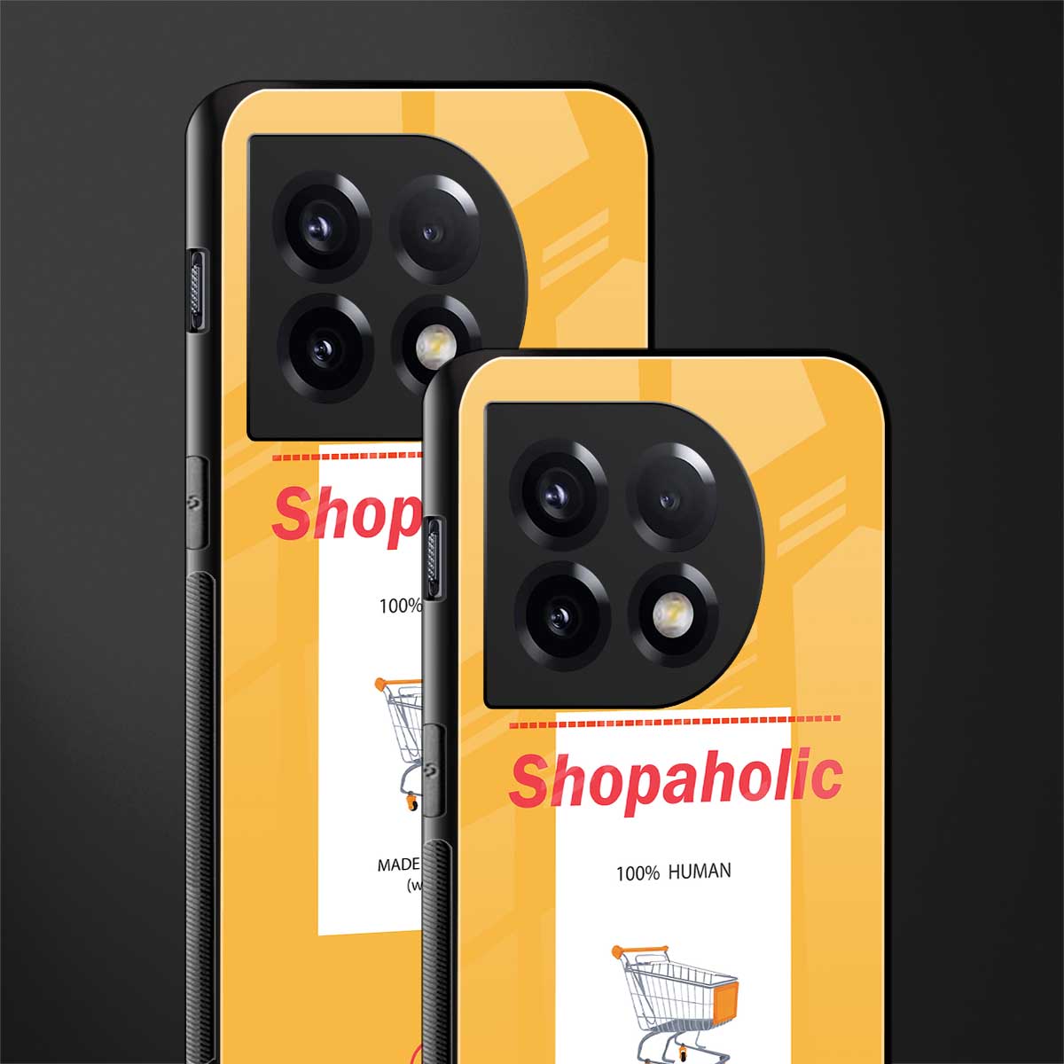 shopaholic back phone cover | glass case for oneplus 11