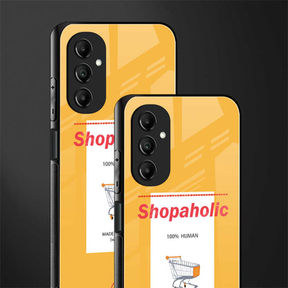 shopaholic back phone cover | glass case for samsung galaxy a14 5g