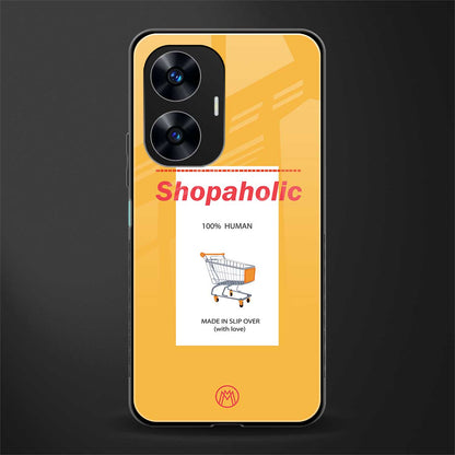 shopaholic back phone cover | glass case for realme c55