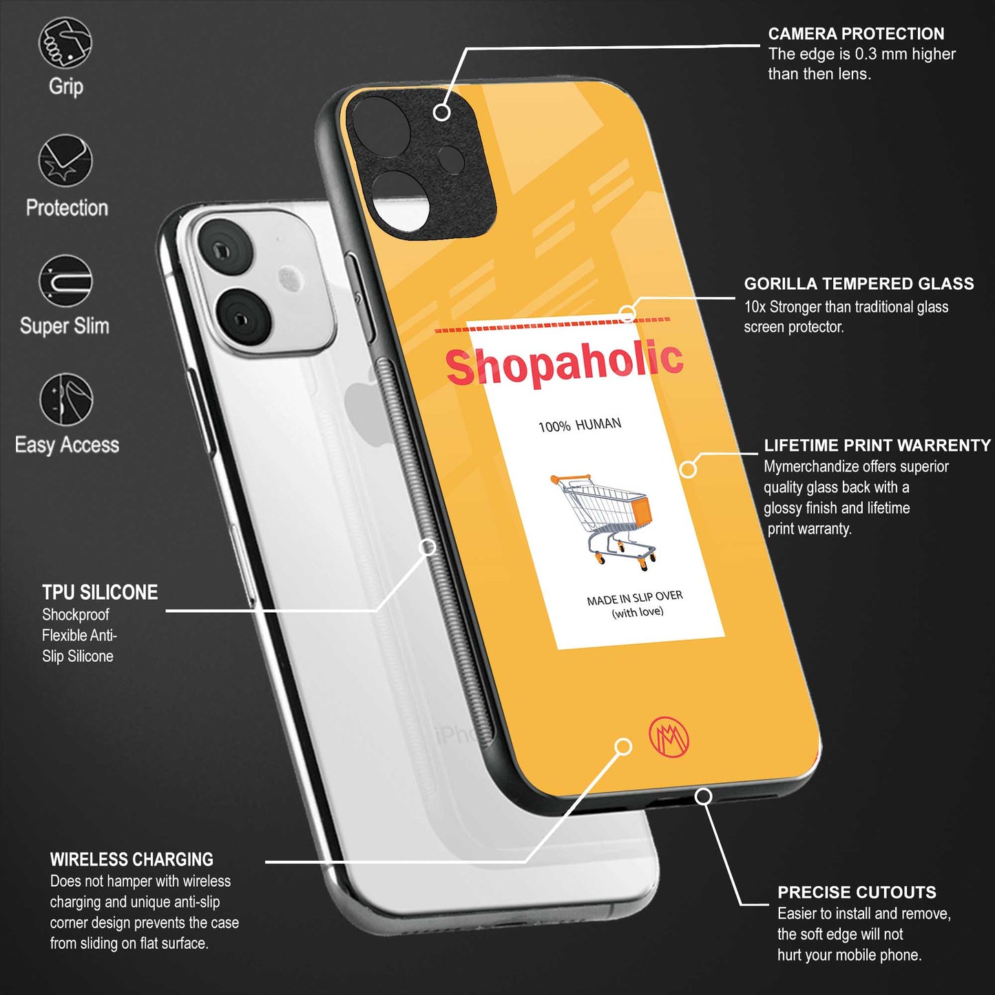 shopaholic back phone cover | glass case for google pixel 4a 4g