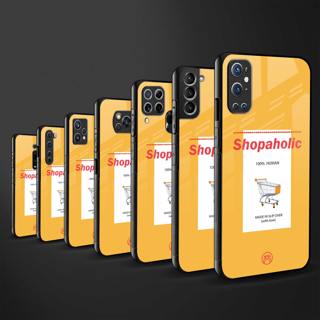 shopaholic back phone cover | glass case for vivo y22