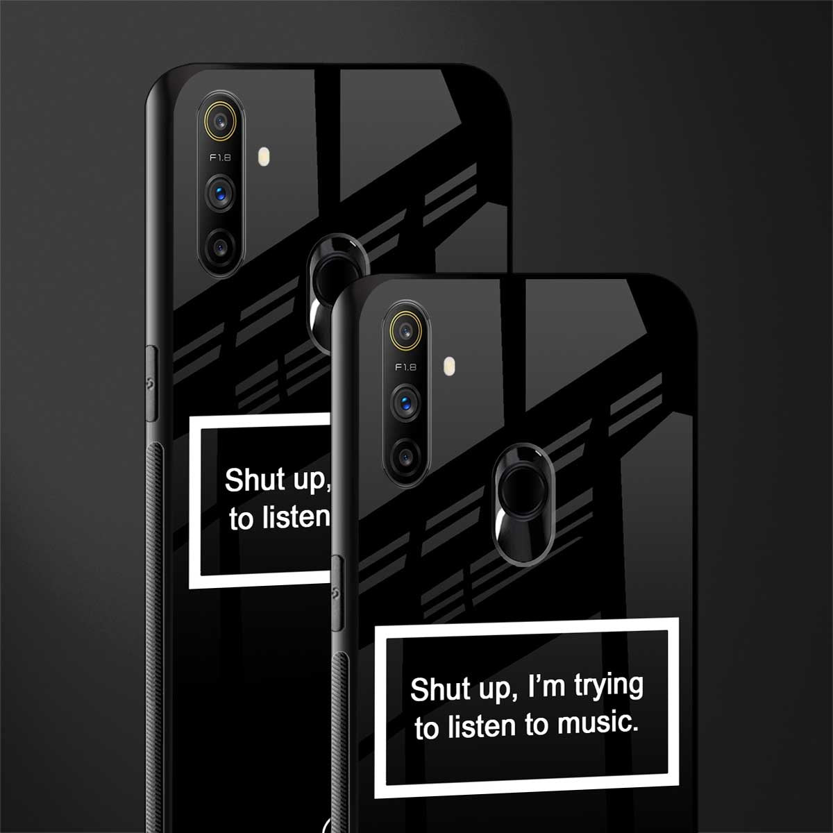 shut up and listen to music black glass case for realme narzo 10a image-2