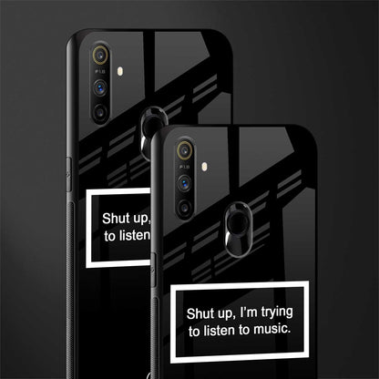 shut up and listen to music black glass case for realme narzo 10a image-2